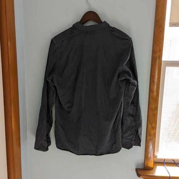 H&M Long Sleeve Button-Down Dark Blue Size M - Picture 2 of 3